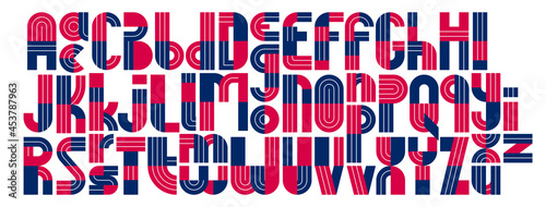 Abstract geometric original font vector typeset, logo creation alphabet minimal tech linear geometry style, stylish square unique tile letters set, uppercase and lowercase.
