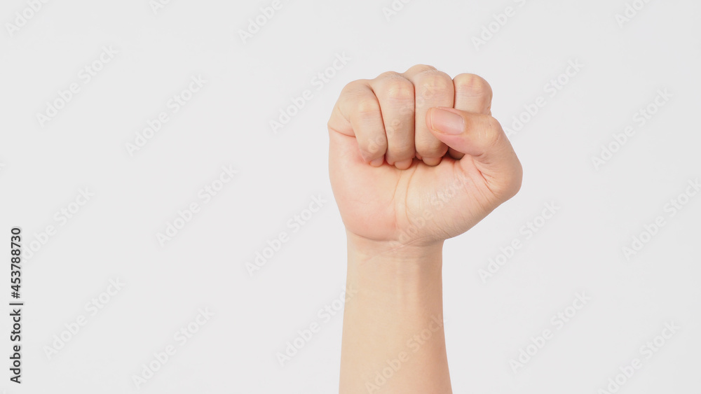 Hold or Wait hand sign isolated on white background. Hold or Wait hand sign isolated on white background.