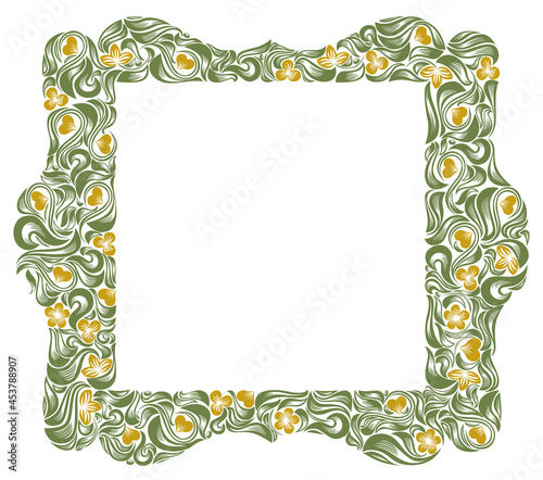Floral frame made of leaves...