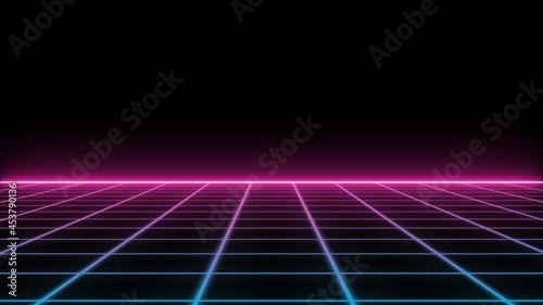 Abstract sci-fi grid or wireframe net footage. Hight technology.  Space. Retro 4K animation