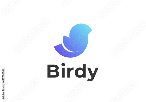 Simple and minimalist little bird logo template. cute, modern and elegant logo.
