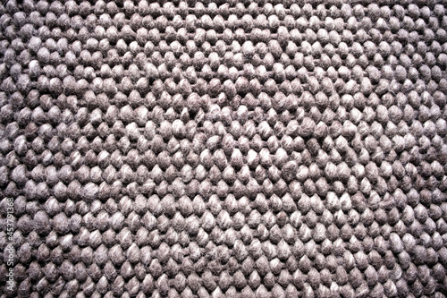 Close up texture of Grey carpet, made of natural material.