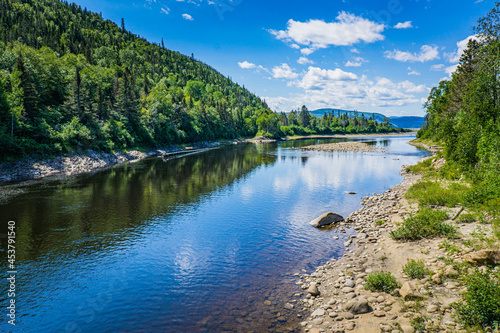 Bay Mill, where river meets the Saguenay Fjord, on the Fjord hiking trail near Sacré Coeur, Quebec (Canada) photo