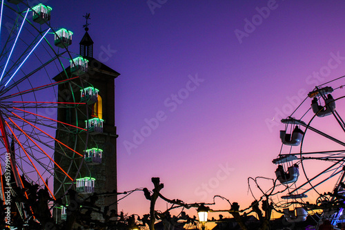 Sunset and the moon Christmas Fair Alcala de Henares