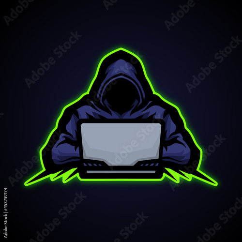 hacker e sport logo style