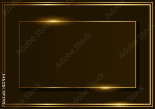 Rectangle shape with golden frame