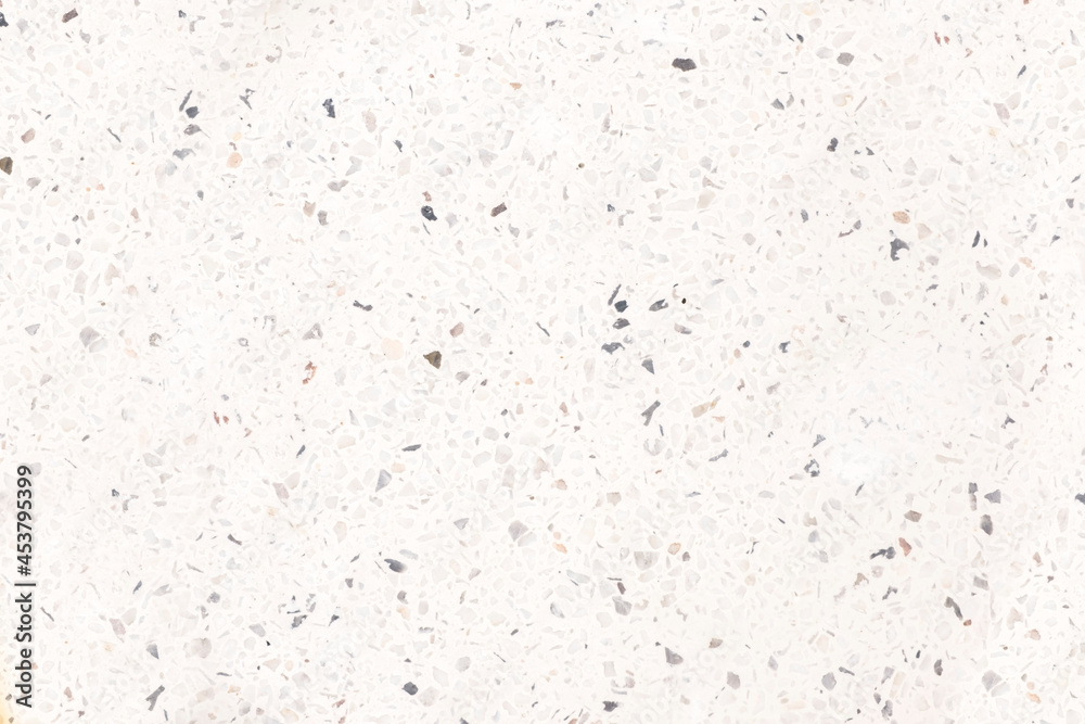 Terrazzo texture grey background. Classic retro style background. Small rose and beige pieces in concrete in a light style. - obrazy, fototapety, plakaty 