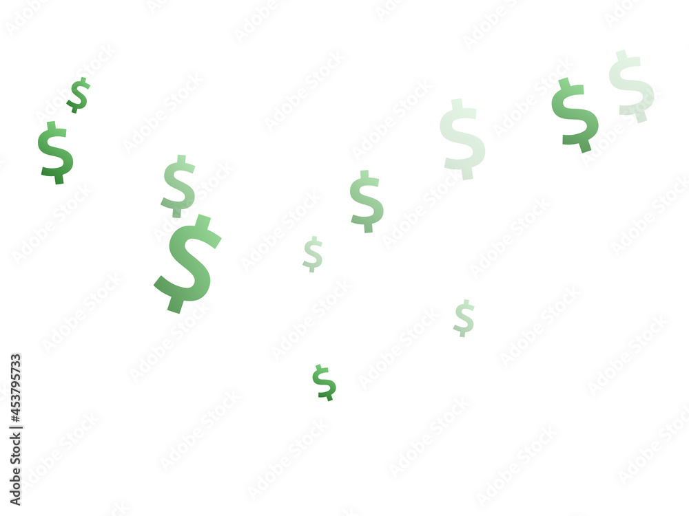 Green dollar icons flying money vector Green dollar icons flying money vector