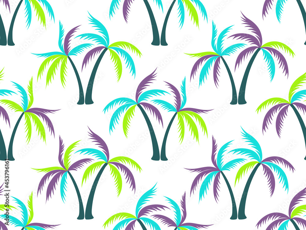 Palm tree minimal seamless pattern vector design.