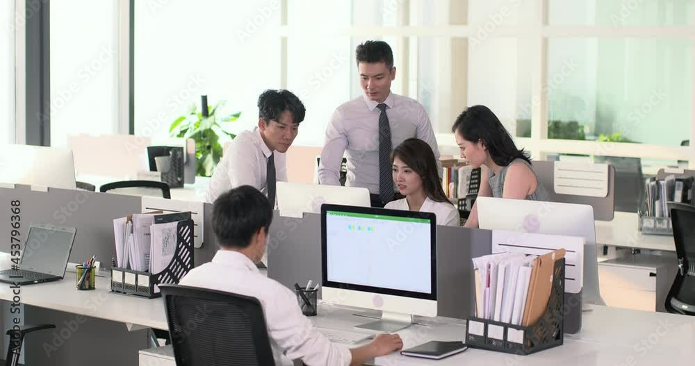Business people using computer in office,4K Business people using computer in office,4K