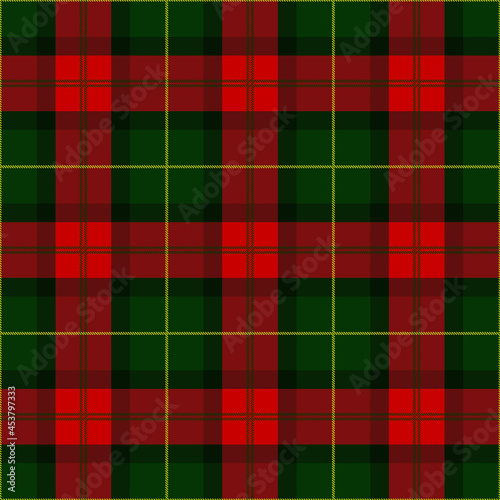 Red and green tartan plaid Scottish Seamless Pattern. Lumberjack flannel Texture tartan, plaid, tablecloth, shirt, clothes, bedding, blankets, textile. Christmas wallpaper, wrapping paper, background.