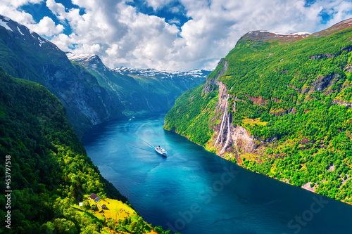 Breathtaking view of Sunnylvsfjorden fjord photo