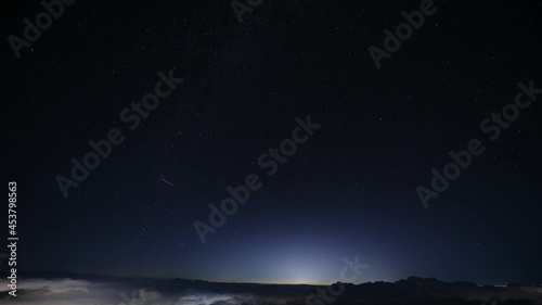 星空　月　タイムラプス　雲海　流星