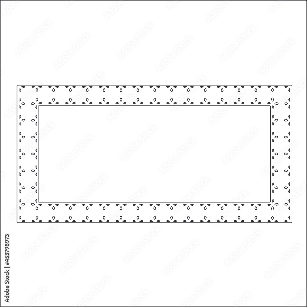 Black and white rectangular frame with ornament, vector certificate template, decorative design element in retro style Black and white rectangular frame with ornament, vector certificate template, decorative design element in retro style