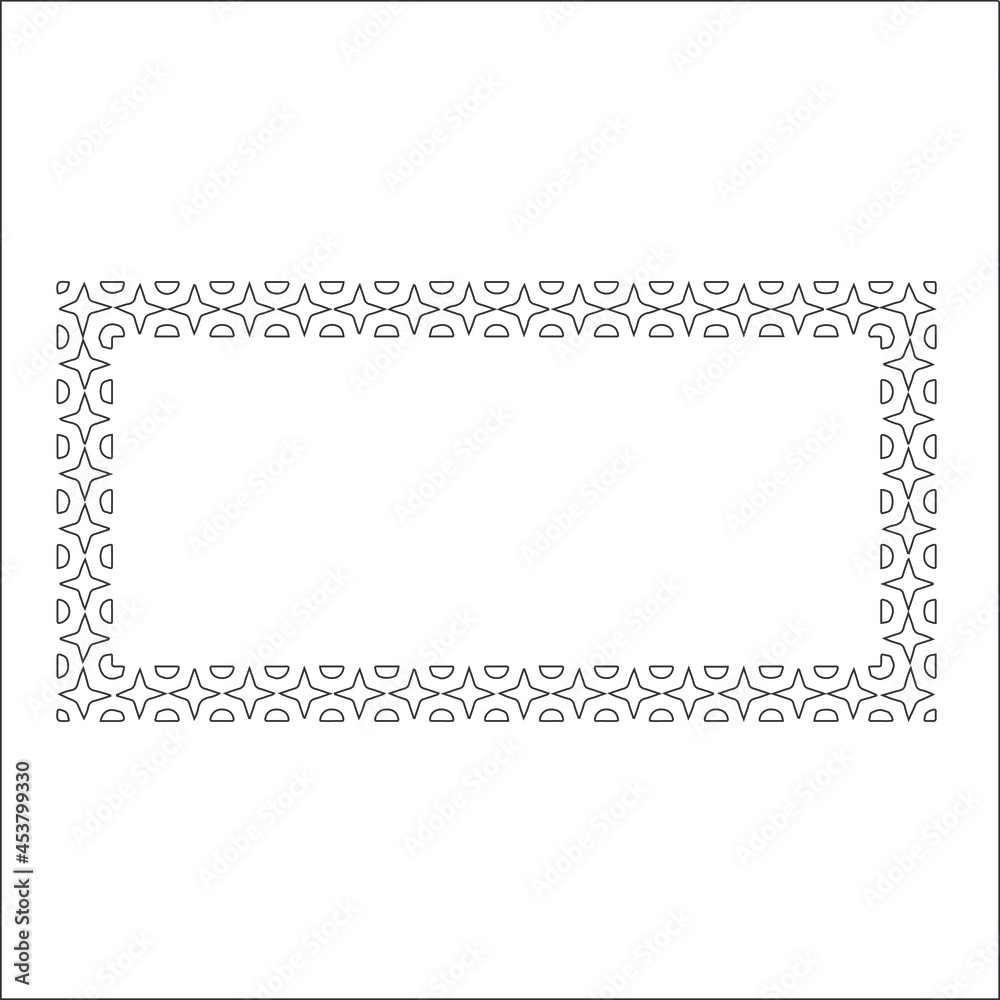 Black and white rectangular frame with ornament, vector certificate template, decorative design element in retro style Black and white rectangular frame with ornament, vector certificate template, decorative design element in retro style
