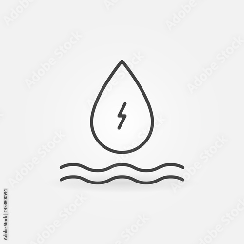 Hydro Energy linear vector concept icon or sign