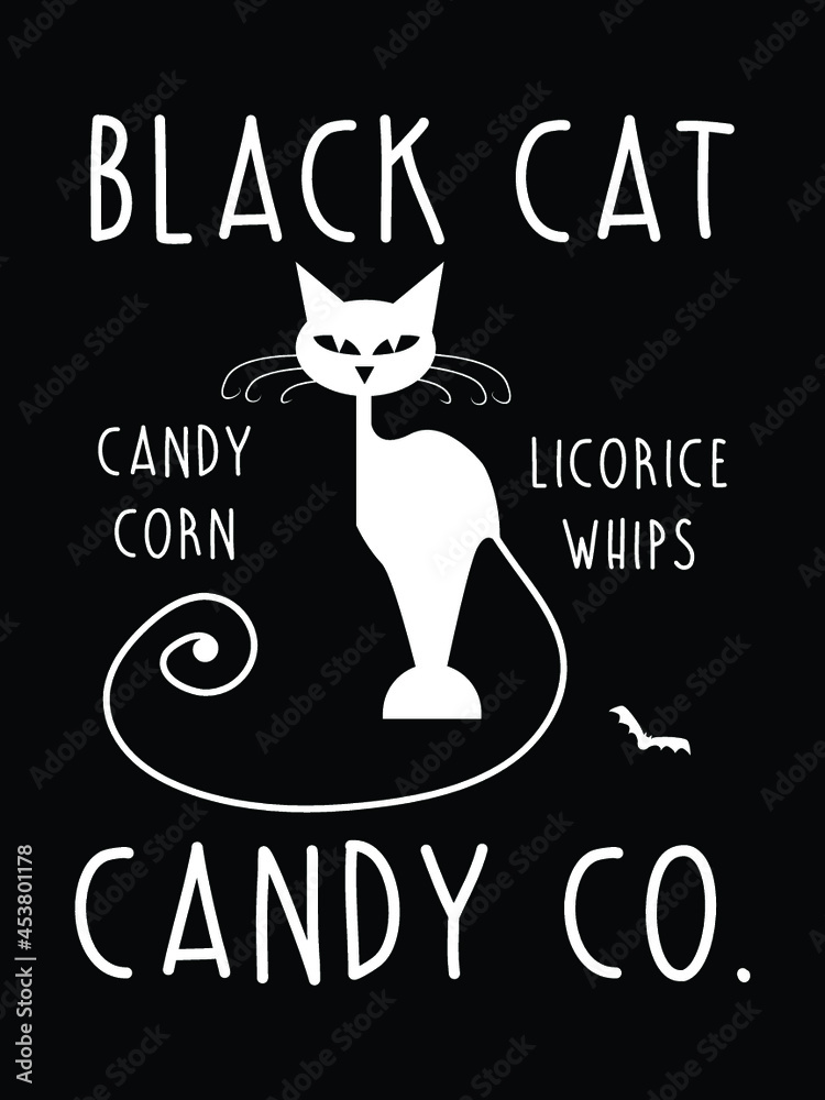 black cat candy corn licorice whips candy co. halloween cat t shirt