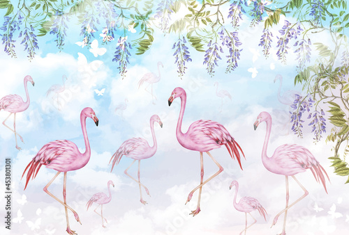 tropikalny-wzor-z-rozowymi-flamingami