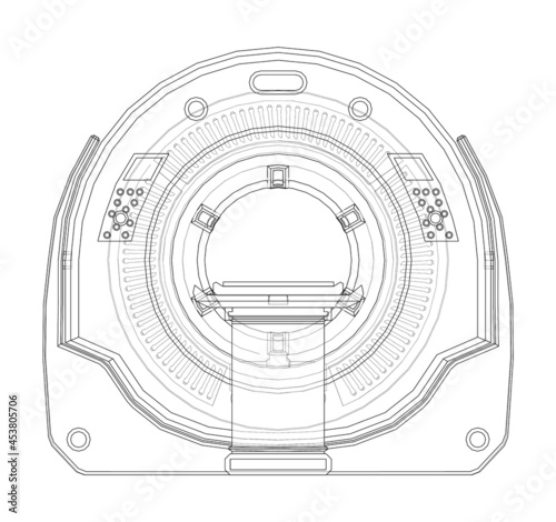 CT scanner, MRI machine. Vector