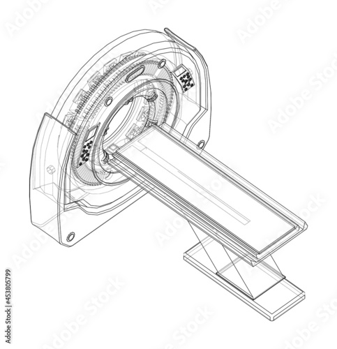 CT scanner, MRI machine. Vector