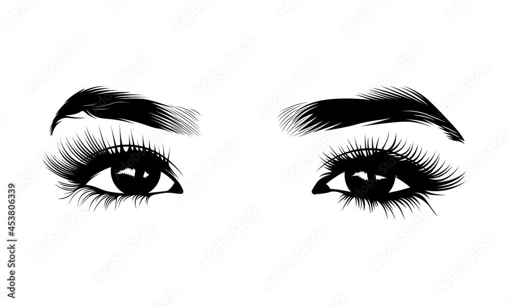 Hand drawn woman vector Eyes Collection Hand drawn woman vector Eyes Collection
