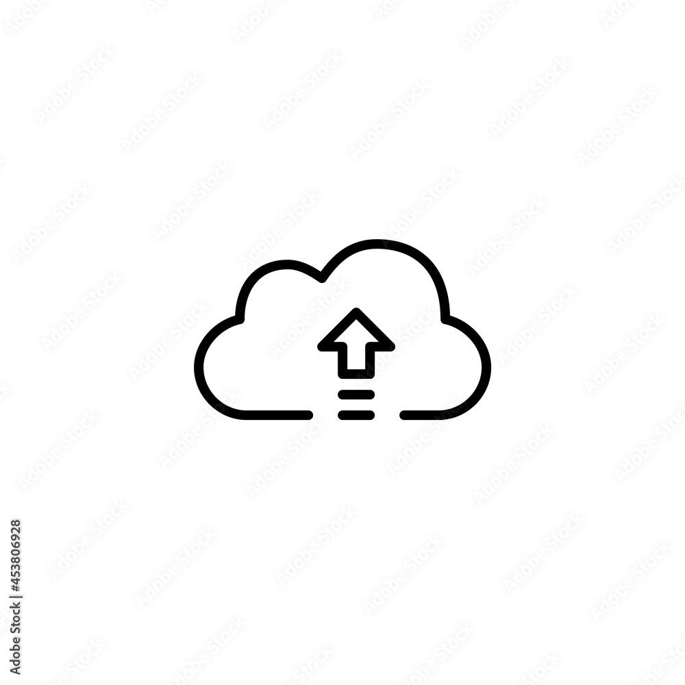 Upload to cloud storage vector icon. Pixel perfect, editable stroke Upload to cloud storage vector icon. Pixel perfect, editable stroke