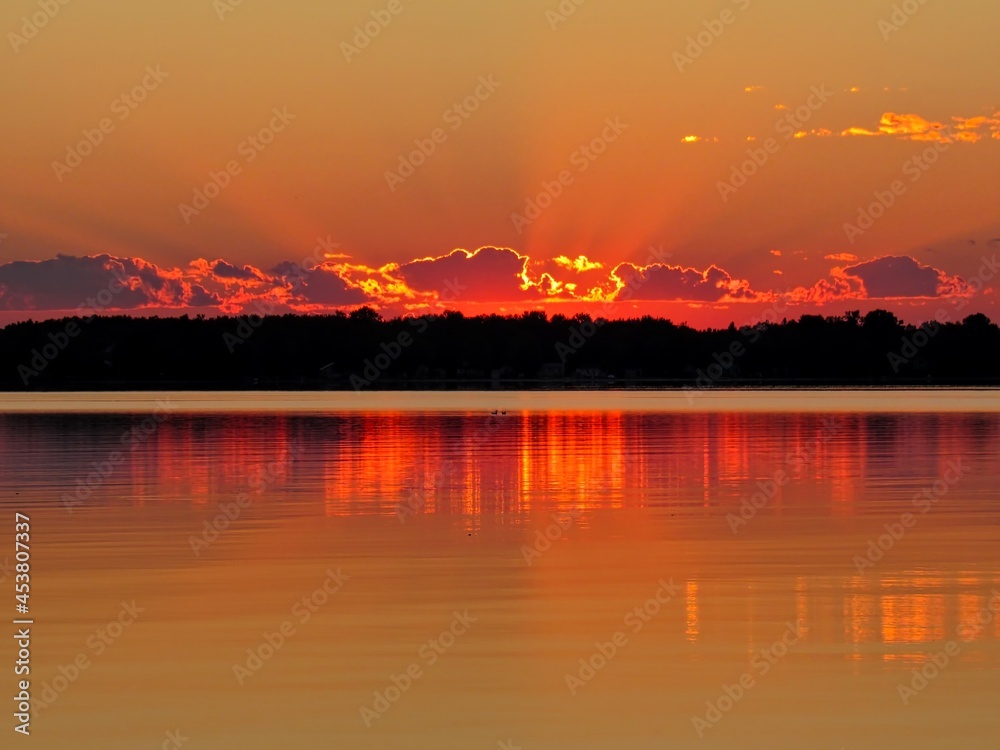 Sunrise at lake Simcoe, Ontario,. Canada