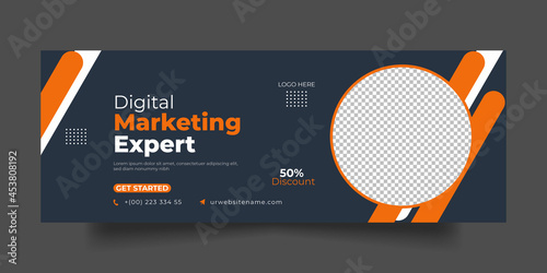 Digital marketing facebook cover social media post and banner template
