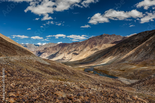 View of Himalayas near Kardung La pass. Ladakh, India photo