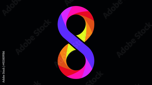 number eight on black