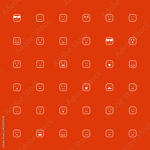 Orange line emoticon for your project