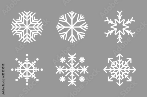 Christmas design vector. Snowflake icon. Icon set of snowflakes. Vector illustration.