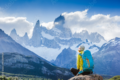 Adventure traveler fall in love with Fitz Roy, Patagonia, El Chalten - Argentina