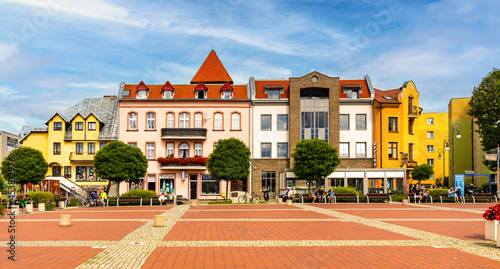 Old Town Rynek Market Square in Bytow historic city center in Kaszuby region of Pomerania in Poland