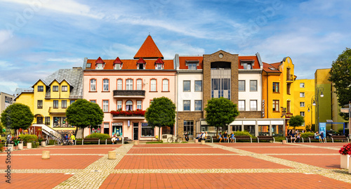 Old Town Rynek Market Square in Bytow historic city center in Kaszuby region of Pomerania in Poland photo