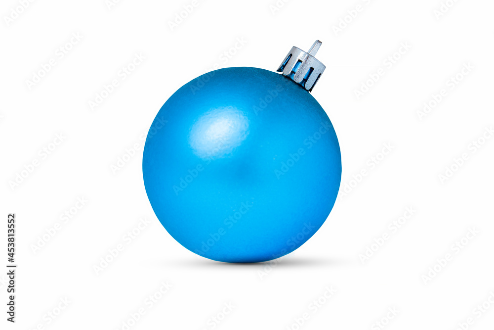 Blue christmas ornament isolated on white Blue christmas ornament isolated on white