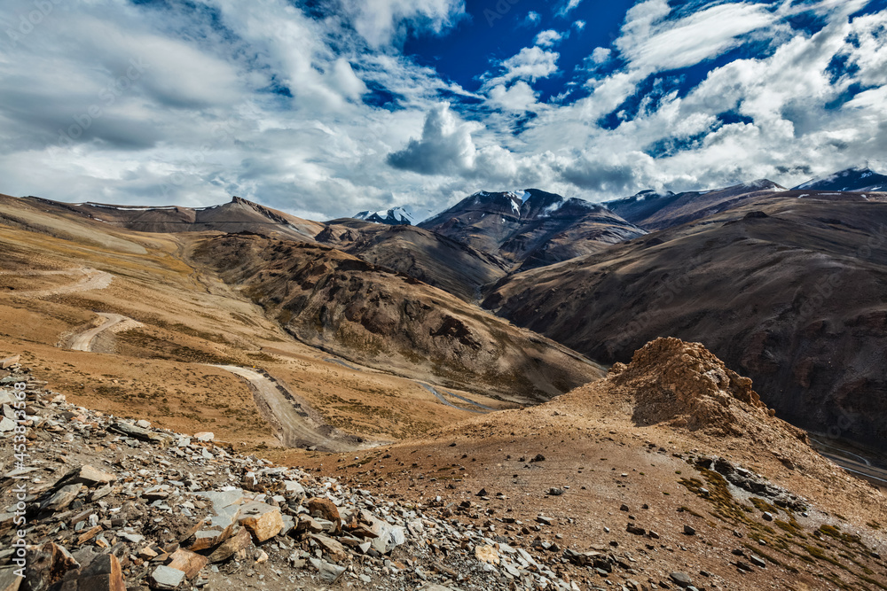 Himalayan landscape near Tanglang-La pass. Ladakh, India