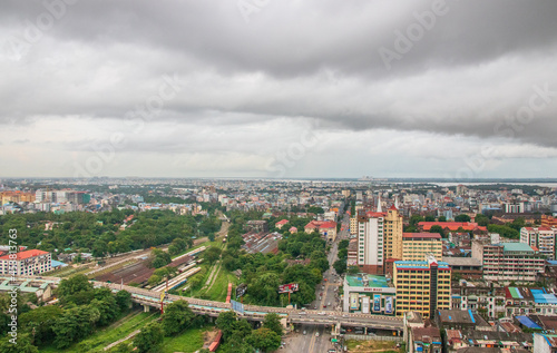 The Cityscape of Yangon Myanmar Burma