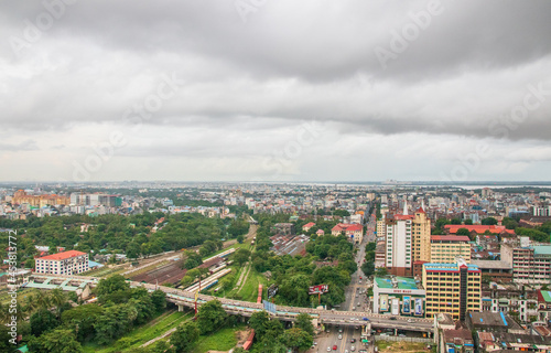 The Cityscape of Yangon Myanmar Burma