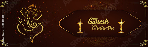 Happy ganesh chaturthi celebration banner