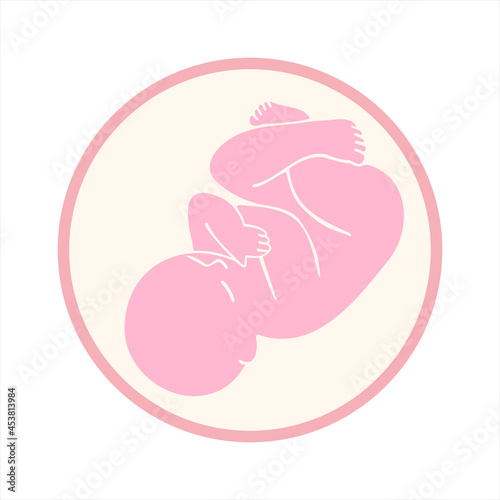 Human embryo, baby, hand drawing. Design editable image.