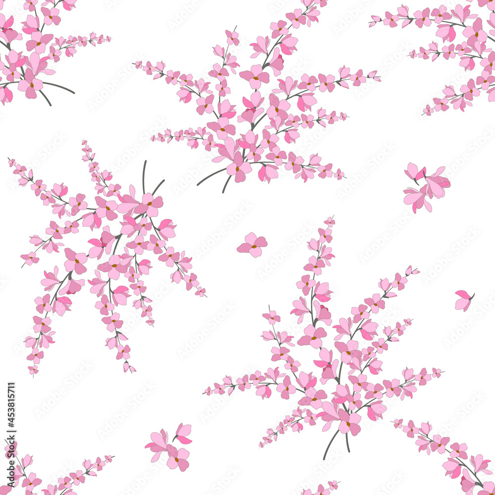 seamless pattern of flowering branches seamless pattern of flowering branches