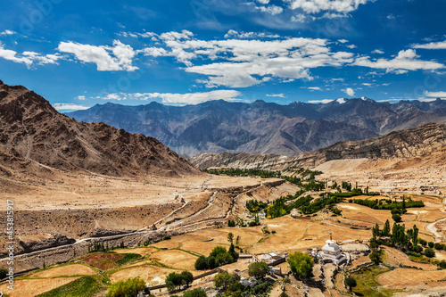 View of Indus valley in Himalayas near Likir
