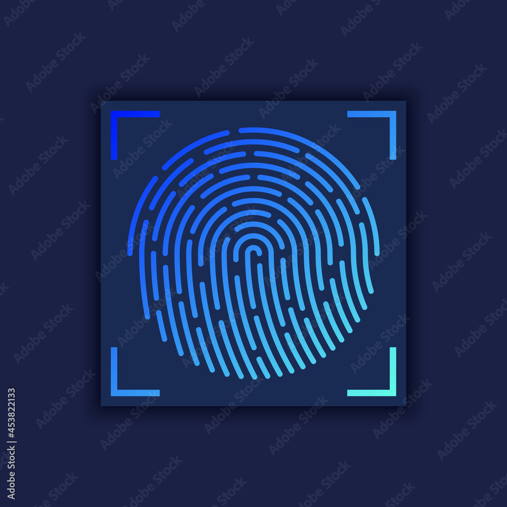 Vector illustration of security fingerprint authentication. Finger identity. Technology biometric illustration Vector illustration of security fingerprint authentication. Finger identity. Technology biometric illustration