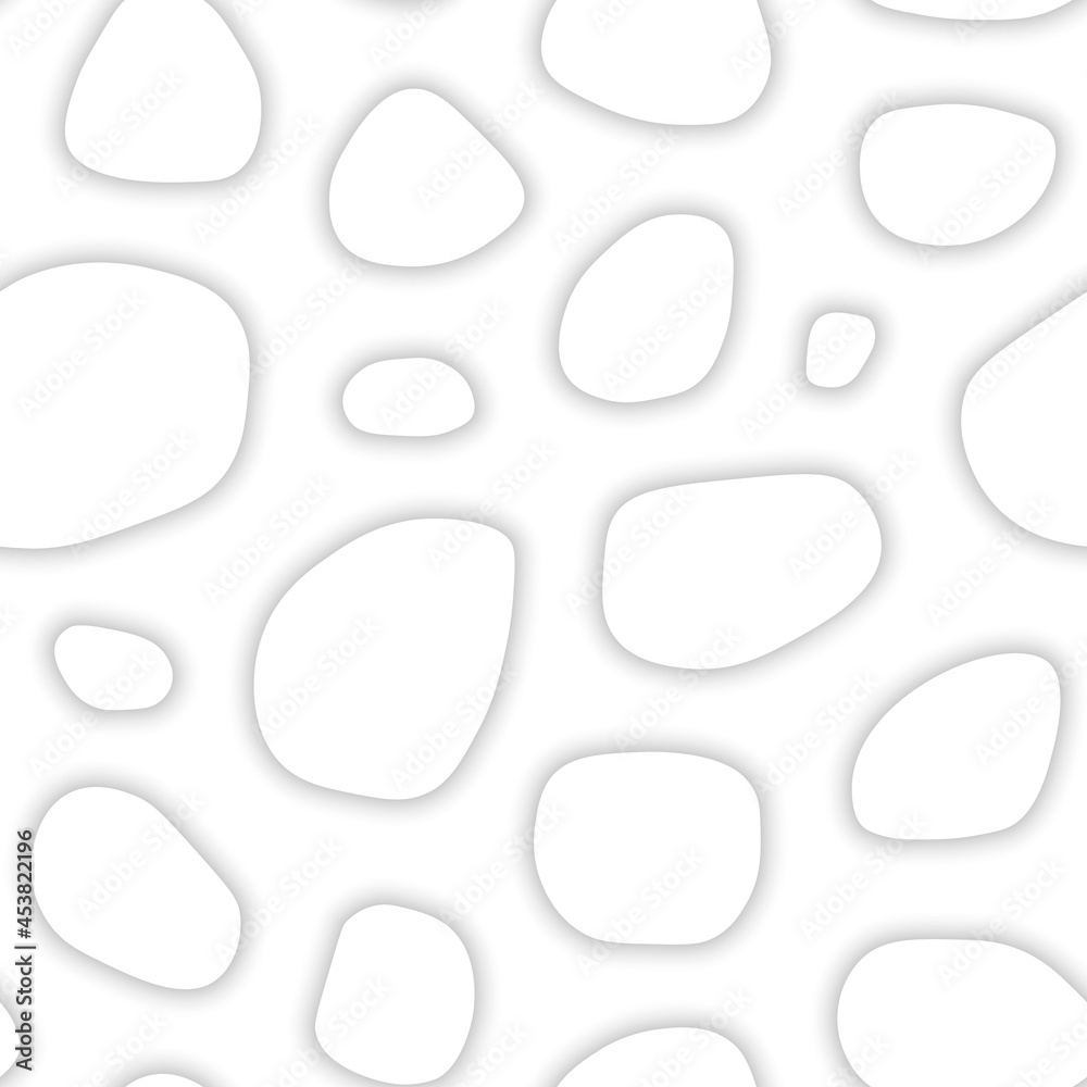Vector seamless pattern with spots. White abstract shaped minimalistic background. Creative trendy endless background