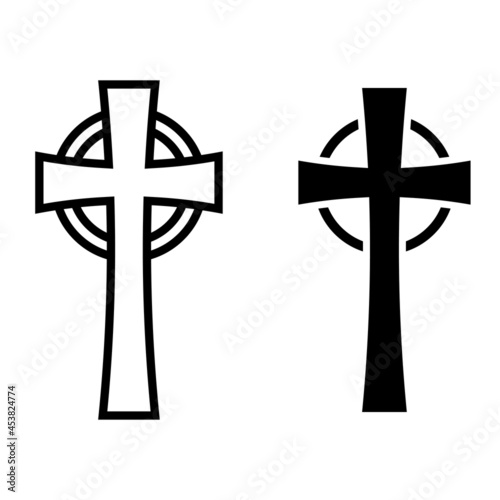 Christian cross vector icon. religion illustration sign. creed symbol. confession logo.