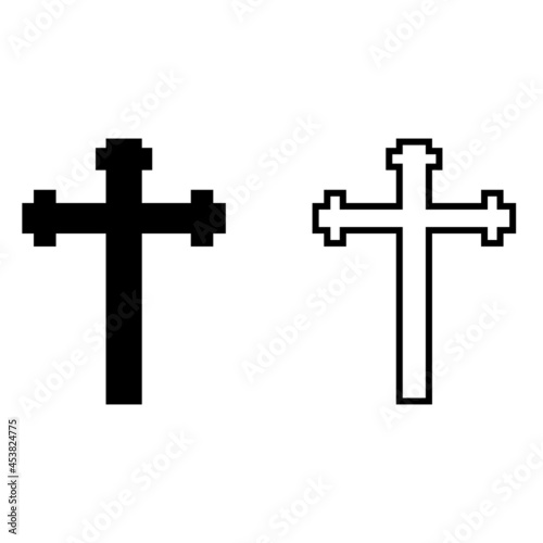 Christian cross vector icon. religion illustration sign. creed symbol. confession logo.