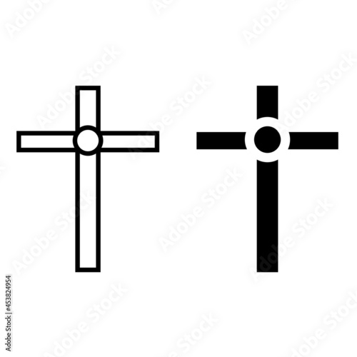Christian cross vector icon. religion illustration sign. creed symbol. confession logo.