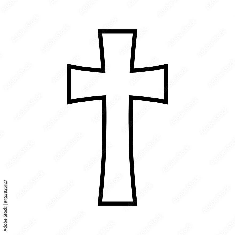 Christian cross vector icon. religion illustration sign. creed symbol. confession logo.