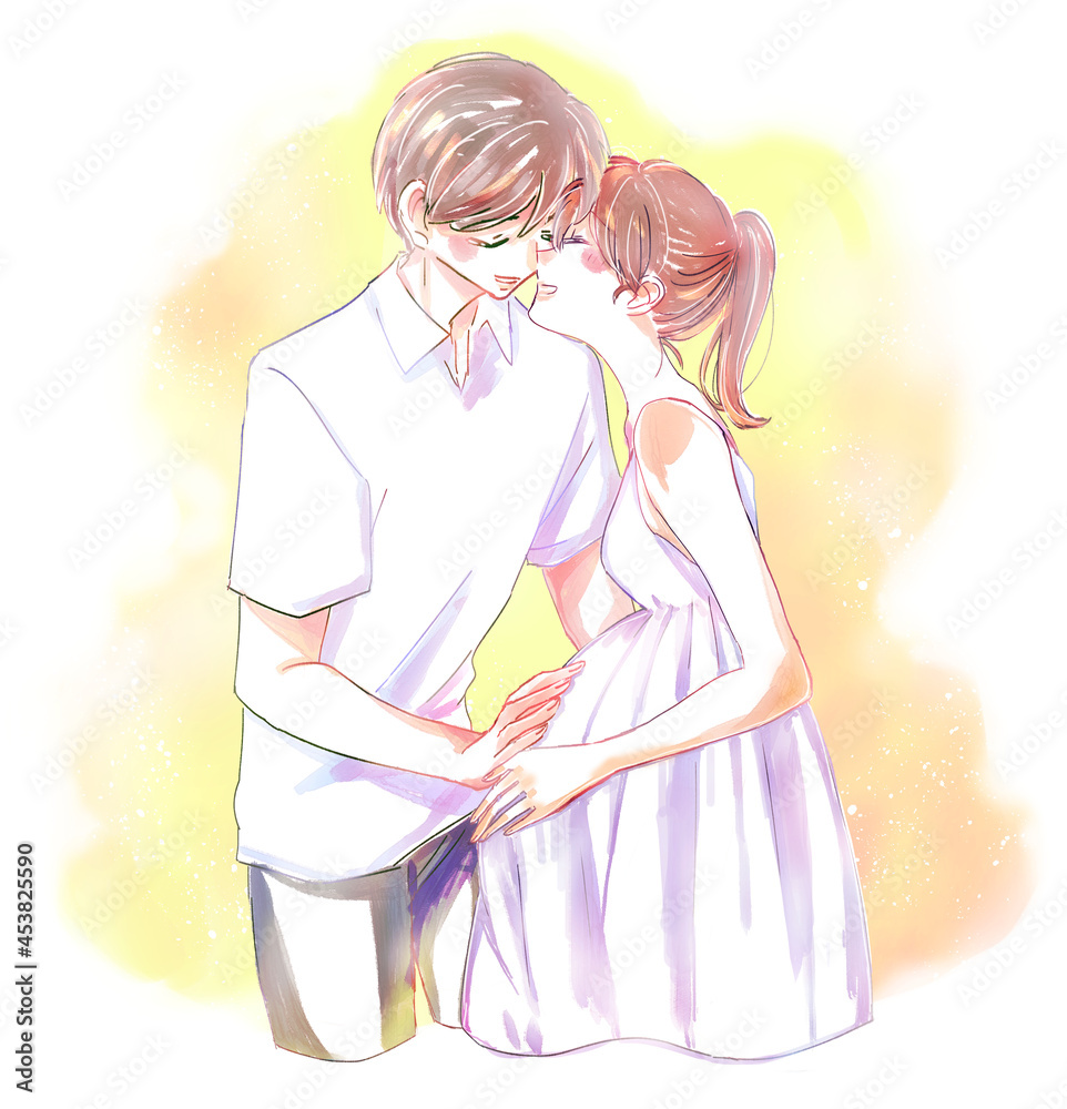 幸せな妊婦さんとパートナー